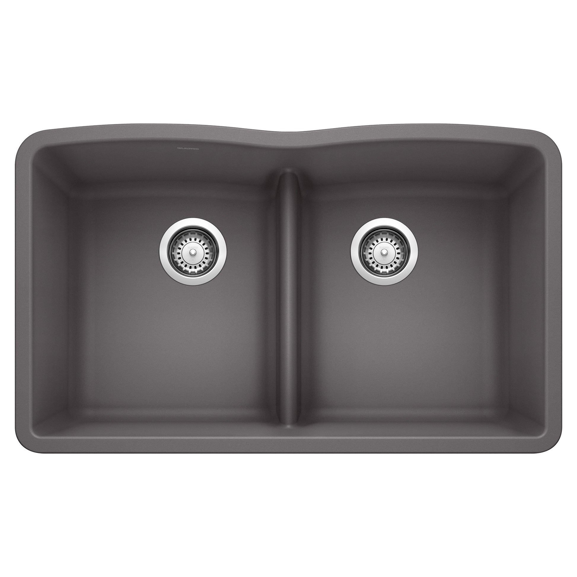 BLANCO 442071 Diamond Equal Double Bowl Kitchen Sink with Low Divide - Cinder