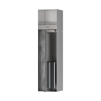 hansgrohe XtraStoris Rock Recessed Toilet Brush Holder with Toilet Paper Holder & Tileable Door
