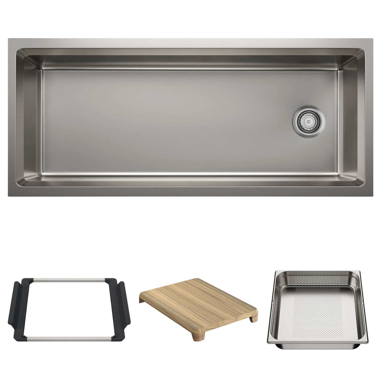 BLANCO Inteos 45" Single Bowl Reversible Undermount Stainless Steel Workstation Kitchen Sink - Satin Brushed Finish