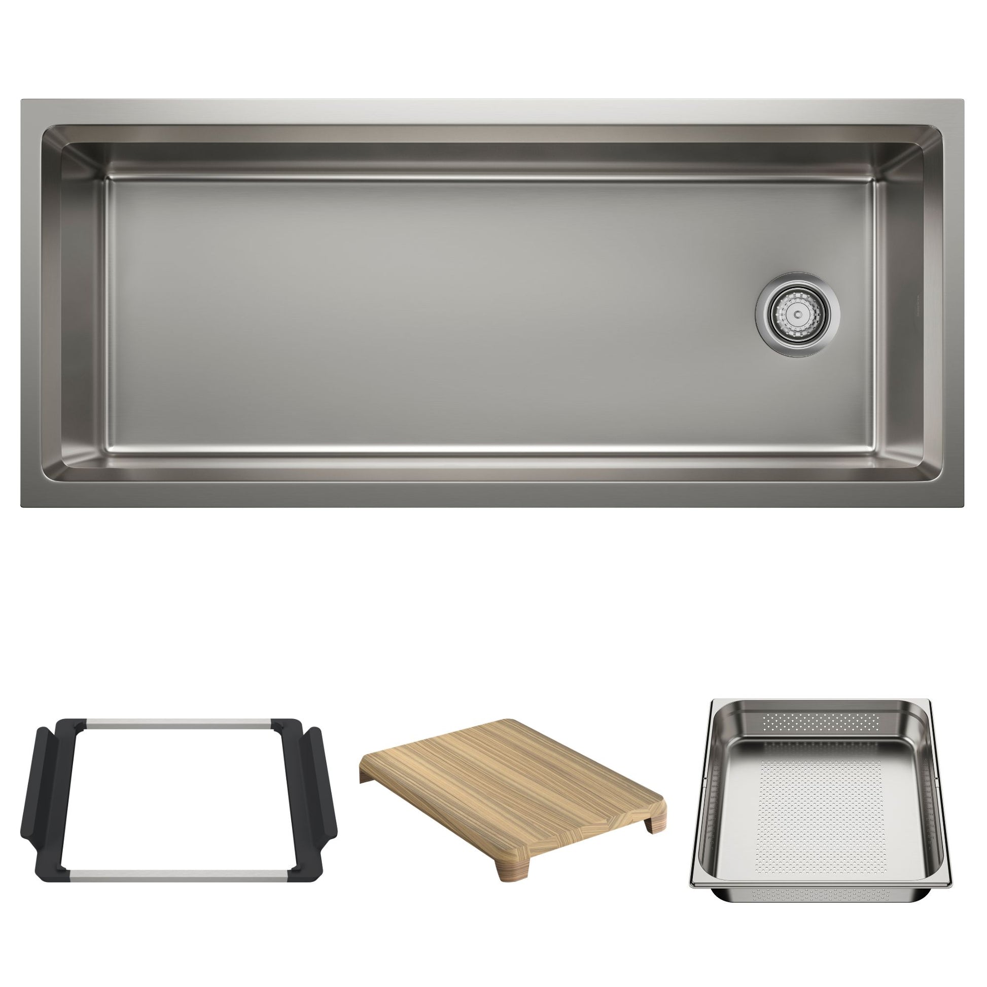 BLANCO Inteos 45" Single Bowl Reversible Undermount Stainless Steel Workstation Kitchen Sink - Satin Brushed Finish