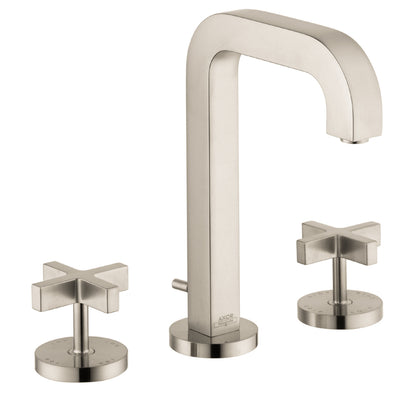 AXOR Citterio Widespread Faucet 170 with Cross Handles and Pop-Up Drain, 1.2 GPM