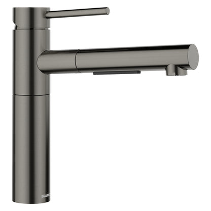 BLANCO Alta II Low Arc Pull-Out Dual-Spray Kitchen Faucet - Satin Dark Steel