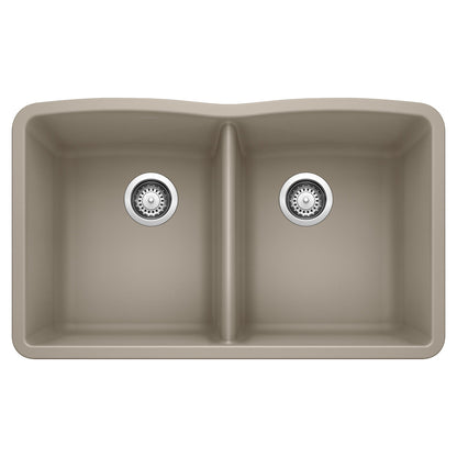 BLANCO 441286 Diamond Equal Double Bowl Kitchen Sink - Truffle