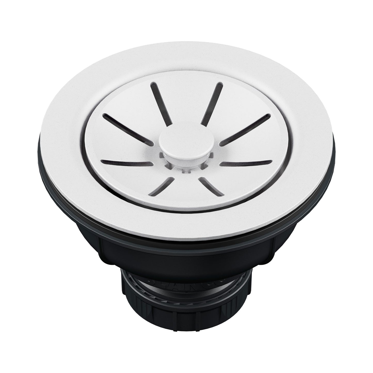 BLANCO Essential Silgranit Color-Matched 3.5" Basket Strainer with Turn-to-Close Design - White