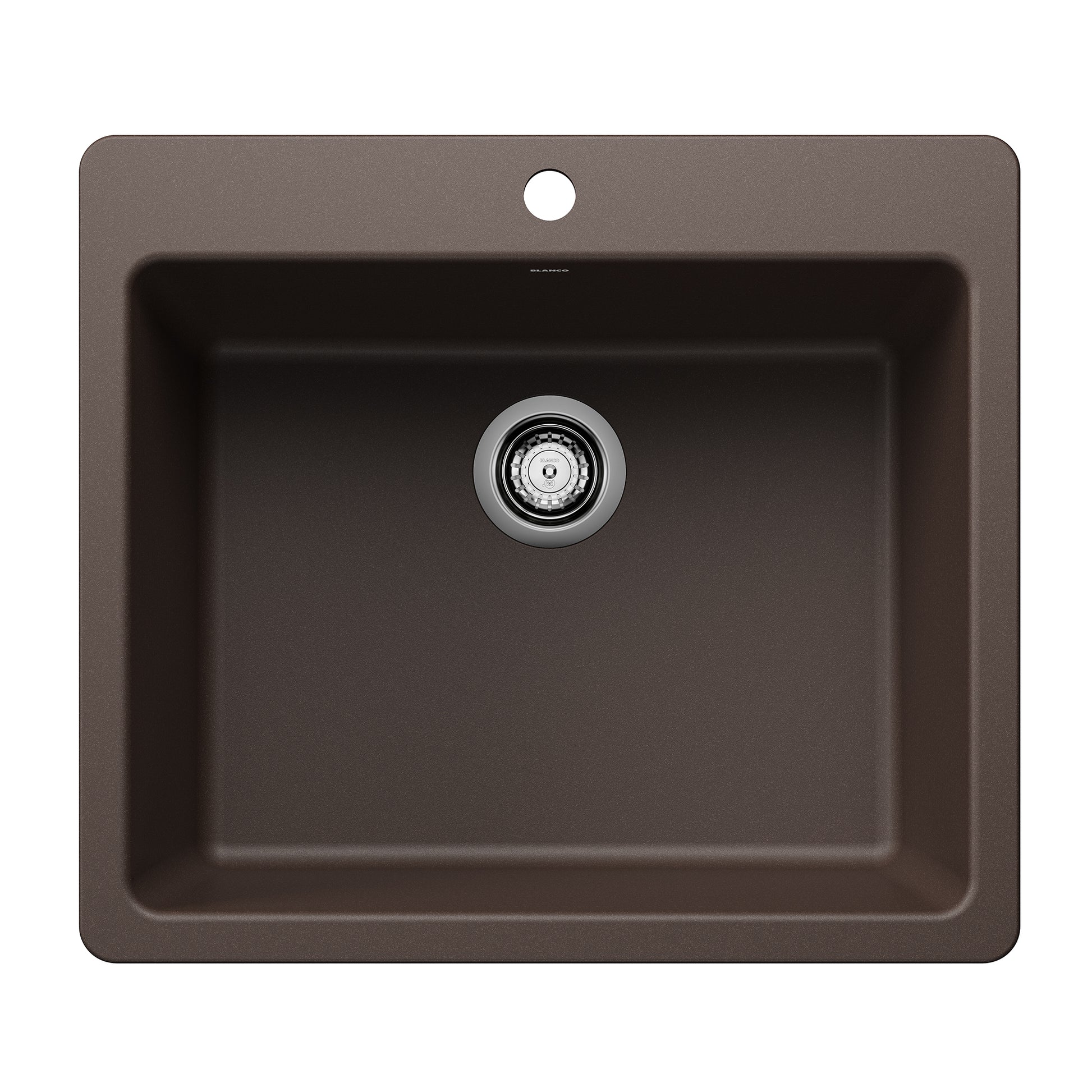 BLANCO Liven SILGRANIT 25" Single Bowl Dual Mount Kitchen Sink - Café