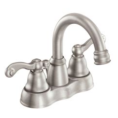 Moen WS84003 Traditional 1.2 GPM Two Handle High Arc Bathroom Faucet in Spot Resist Brushed Nickel