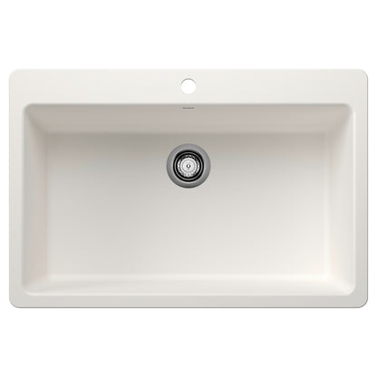BLANCO Liven SILGRANIT 33" Super Single Dual Mount Kitchen Sink - White