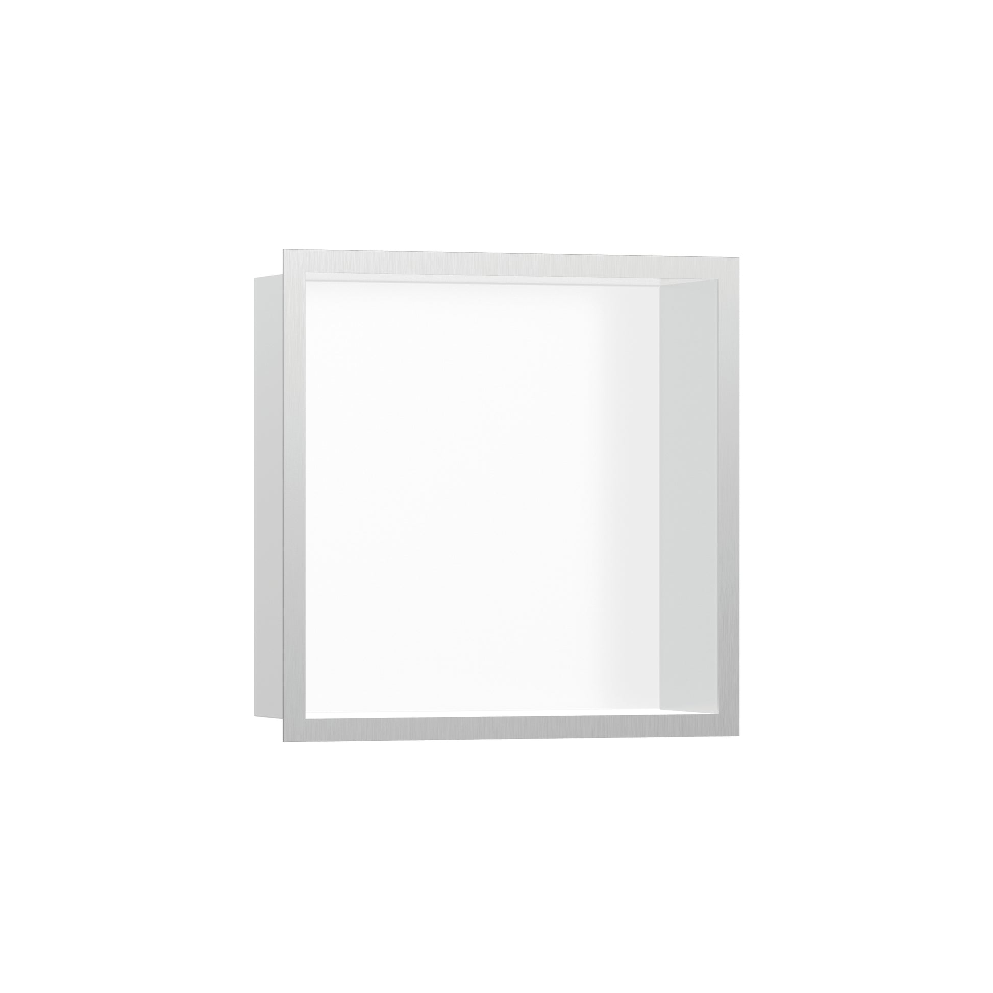 hansgrohe XtraStoris Individual Wall Niche Matte White with Design Frame 12"x 12"x 4"
