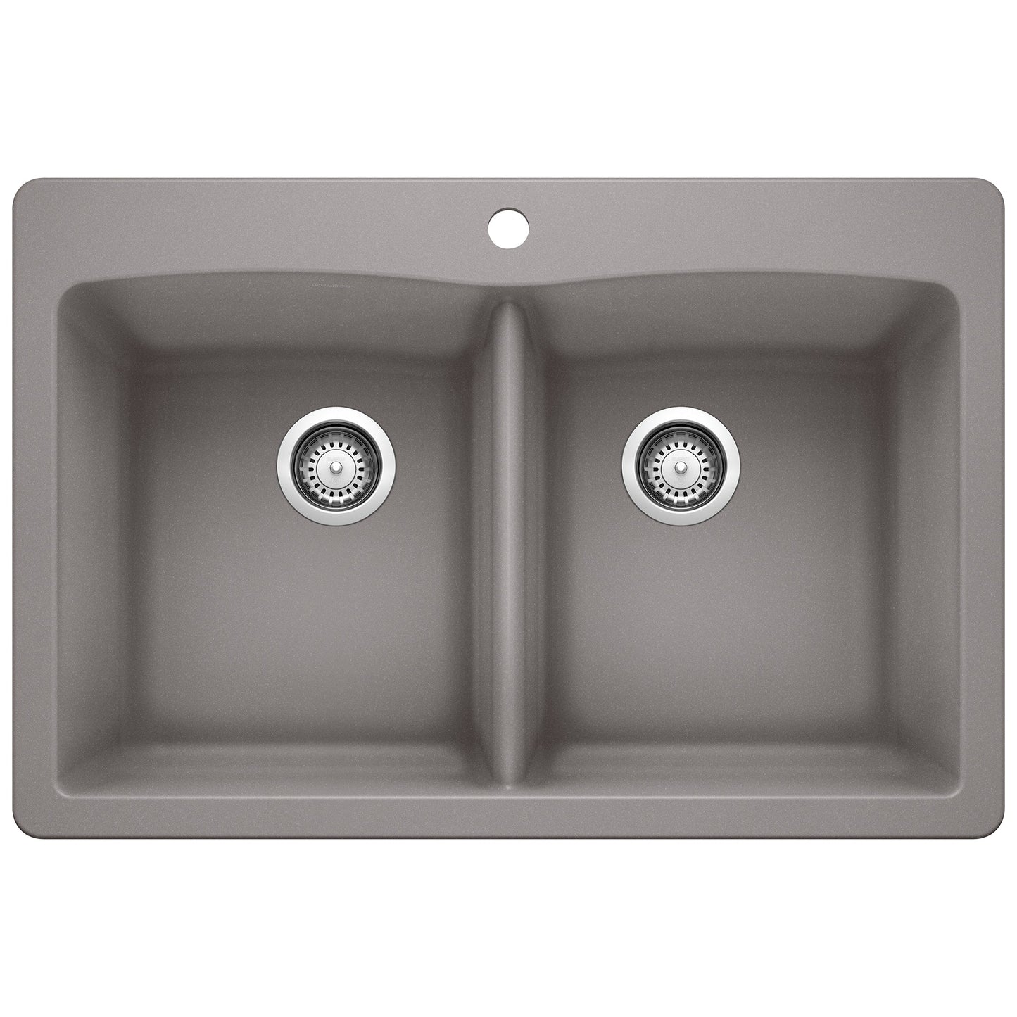 BLANCO 440219 Diamond Equal Double Dual Mount Kitchen Sink - Metallic Gray