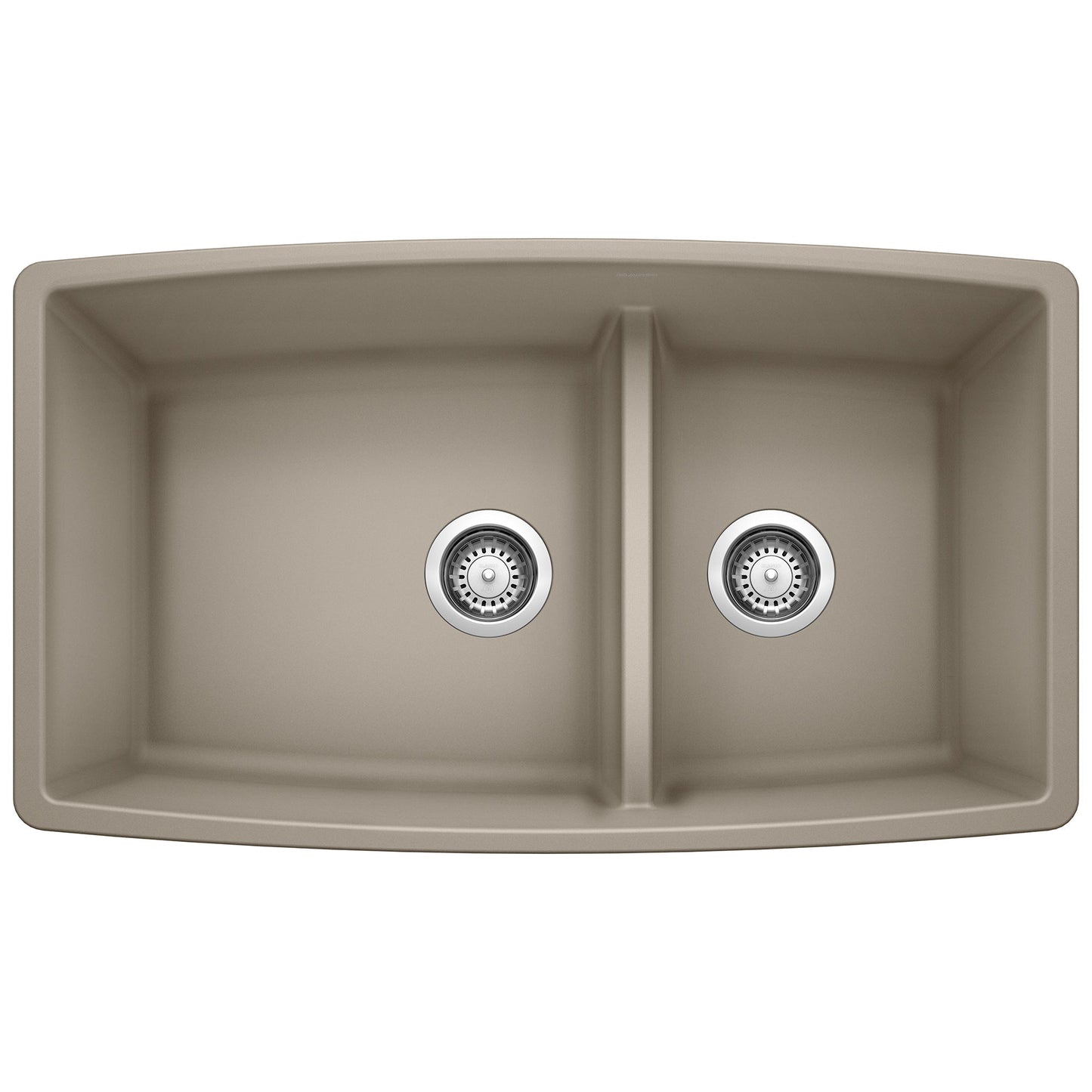 BLANCO 441315 Performa 1-3/4 Double Bowl Kitchen Sink with Low Divide - Truffle