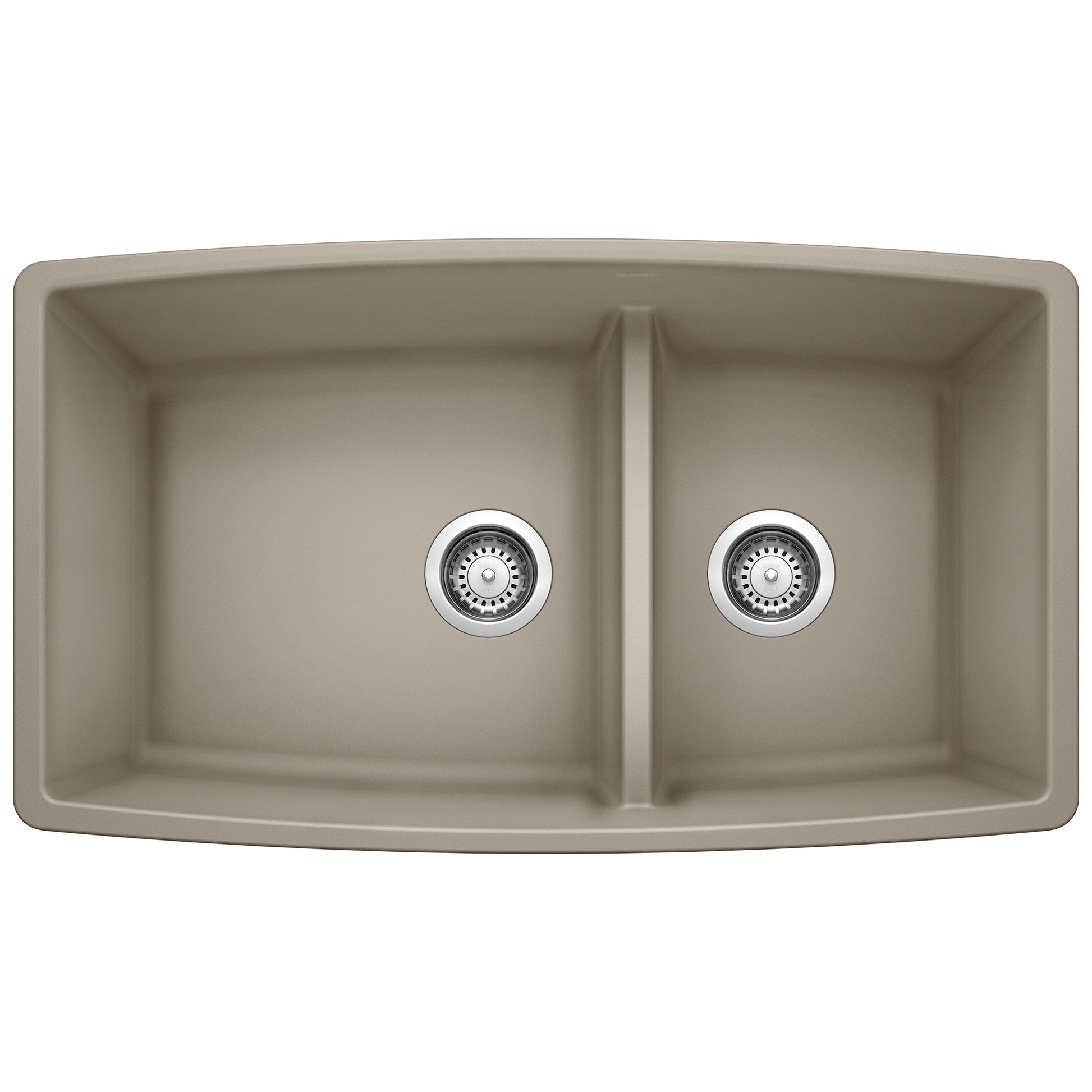BLANCO 441315 Performa 1-3/4 Double Bowl Kitchen Sink with Low Divide - Truffle