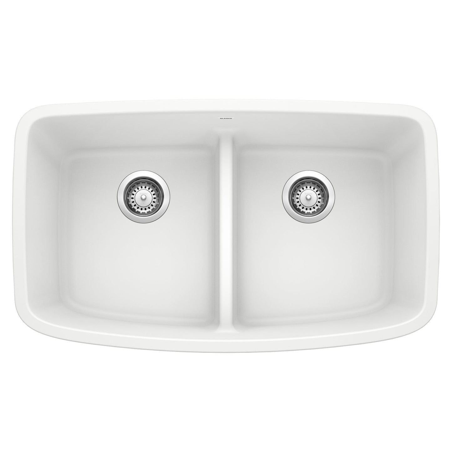 BLANCO 442199 Valea Equal Double Bowl Kitchen Sink with Low Divide - White