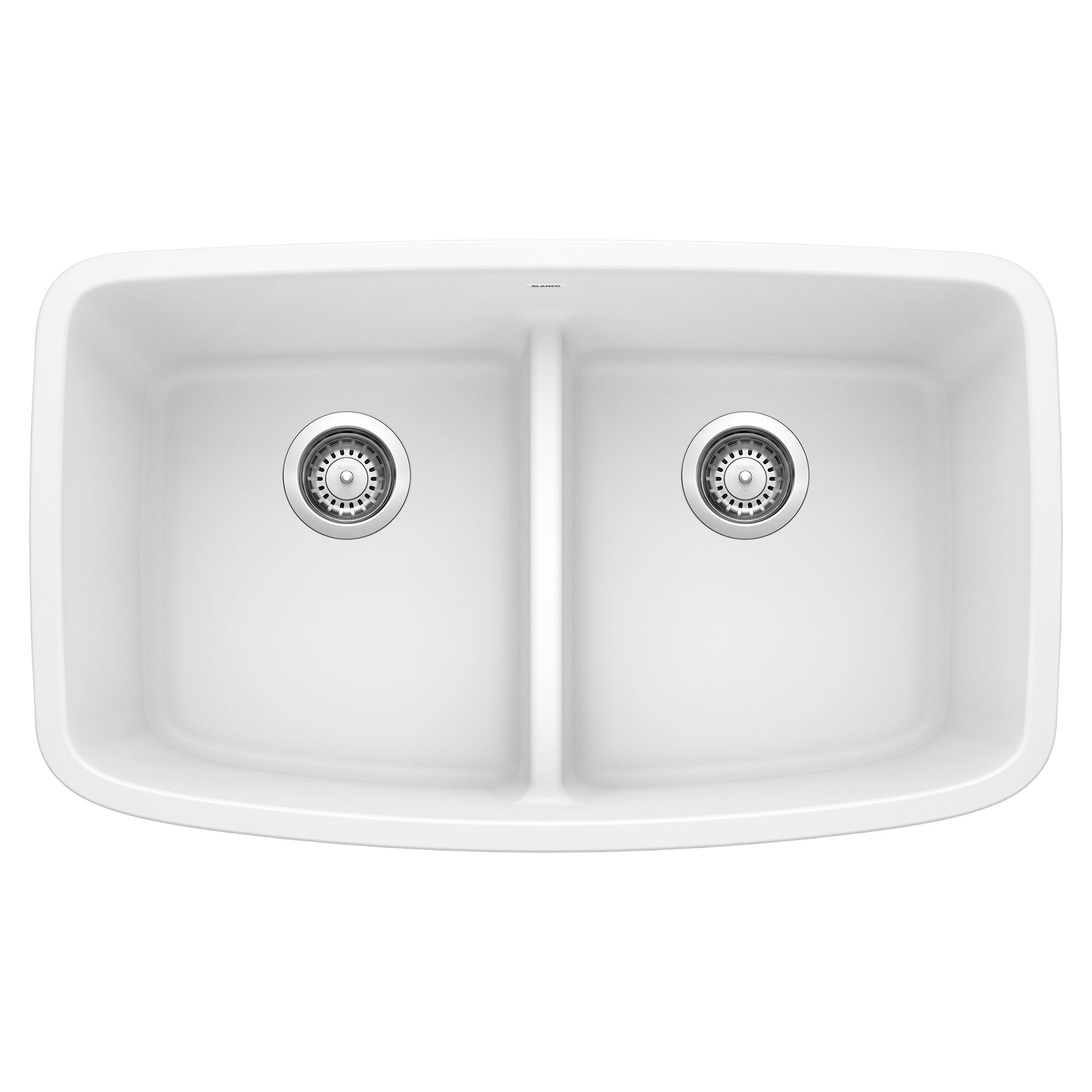 BLANCO 442199 Valea Equal Double Bowl Kitchen Sink with Low Divide - White