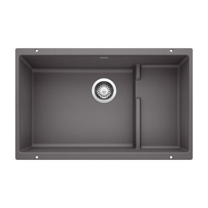 BLANCO 519451 Precis Cascade Super Single Kitchen Sink with Colander - Cinder