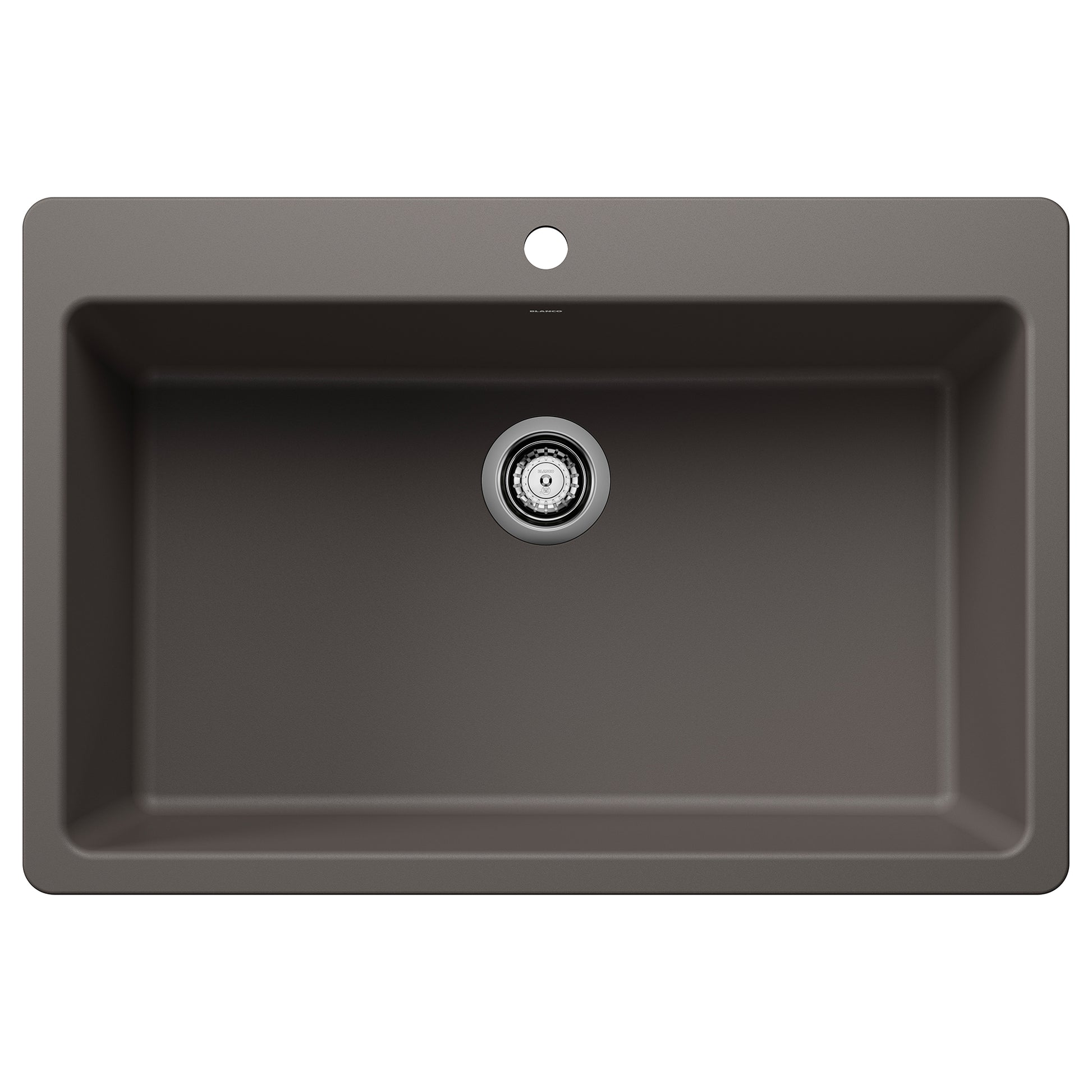 BLANCO Liven SILGRANIT 33" Super Single Dual Mount Kitchen Sink - Volcano Gray
