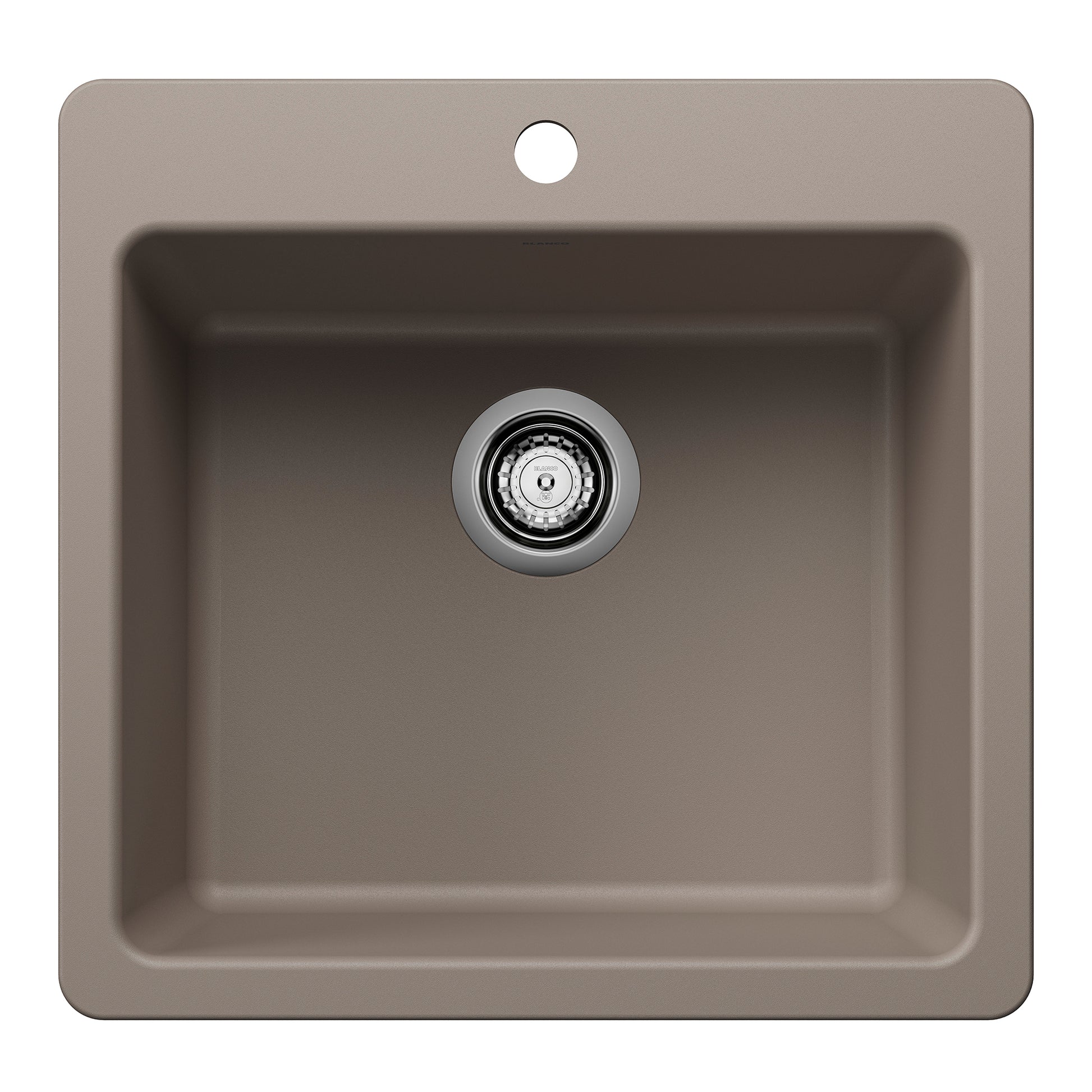 BLANCO Liven SILGRANIT 21" Single Bowl Dual Mount Kitchen Sink - Truffle