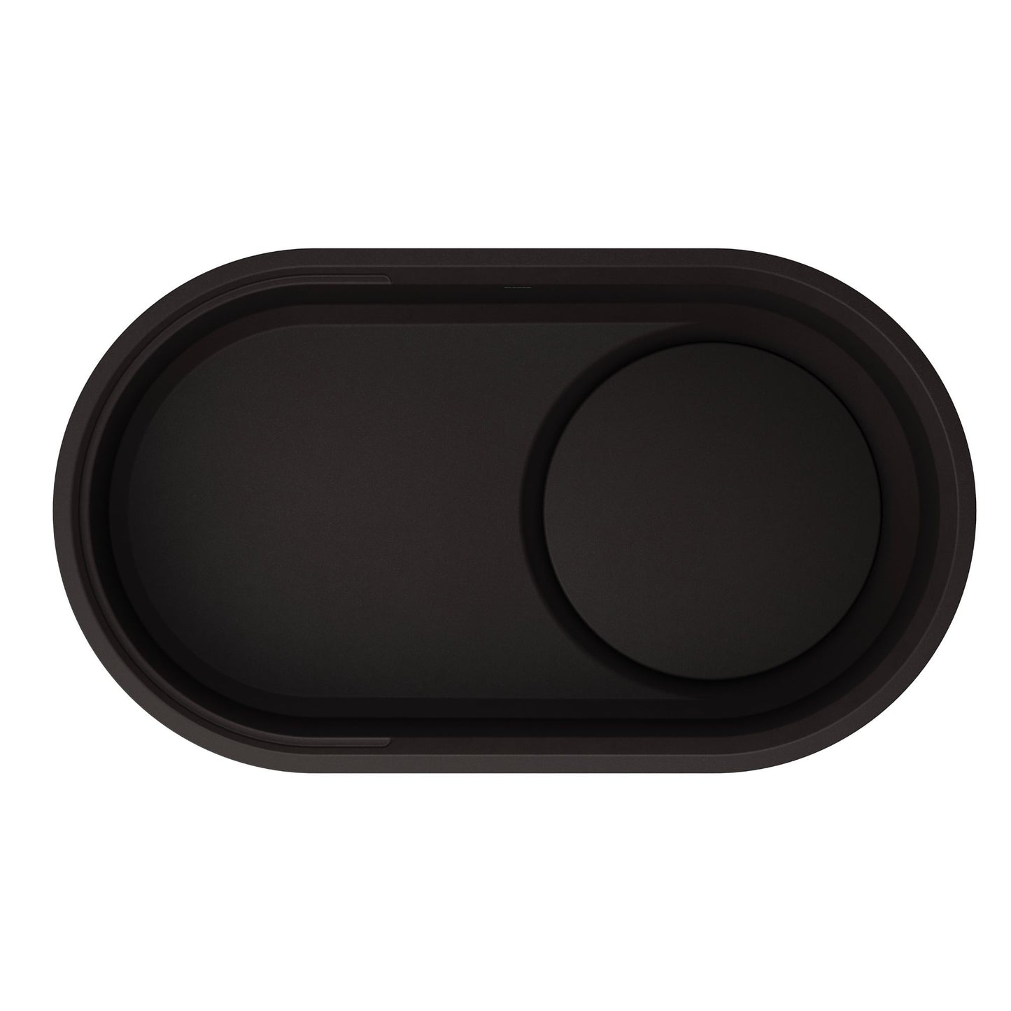 BLANCO Oovalon VELGRANIT 30" Single Bowl Undermount/Flush-Mount Kitchen Sink with Capflow - Mystic Black