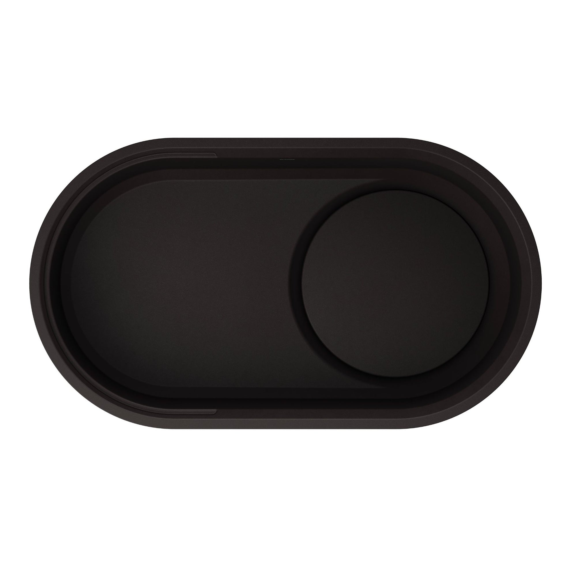 BLANCO Oovalon VELGRANIT 30" Single Bowl Undermount/Flush-Mount Kitchen Sink with Capflow - Mystic Black