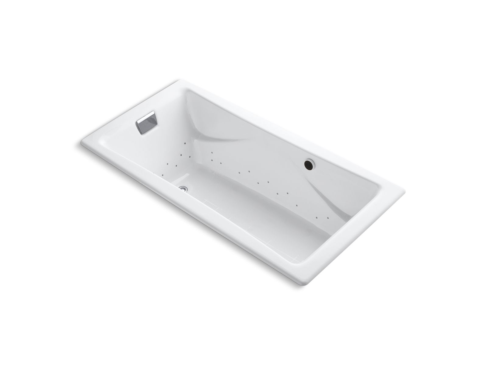 KOHLER K-865-GHCP Tea-for-Two 71-3/4" x 36" drop-in Heated BubbleMassage air bath