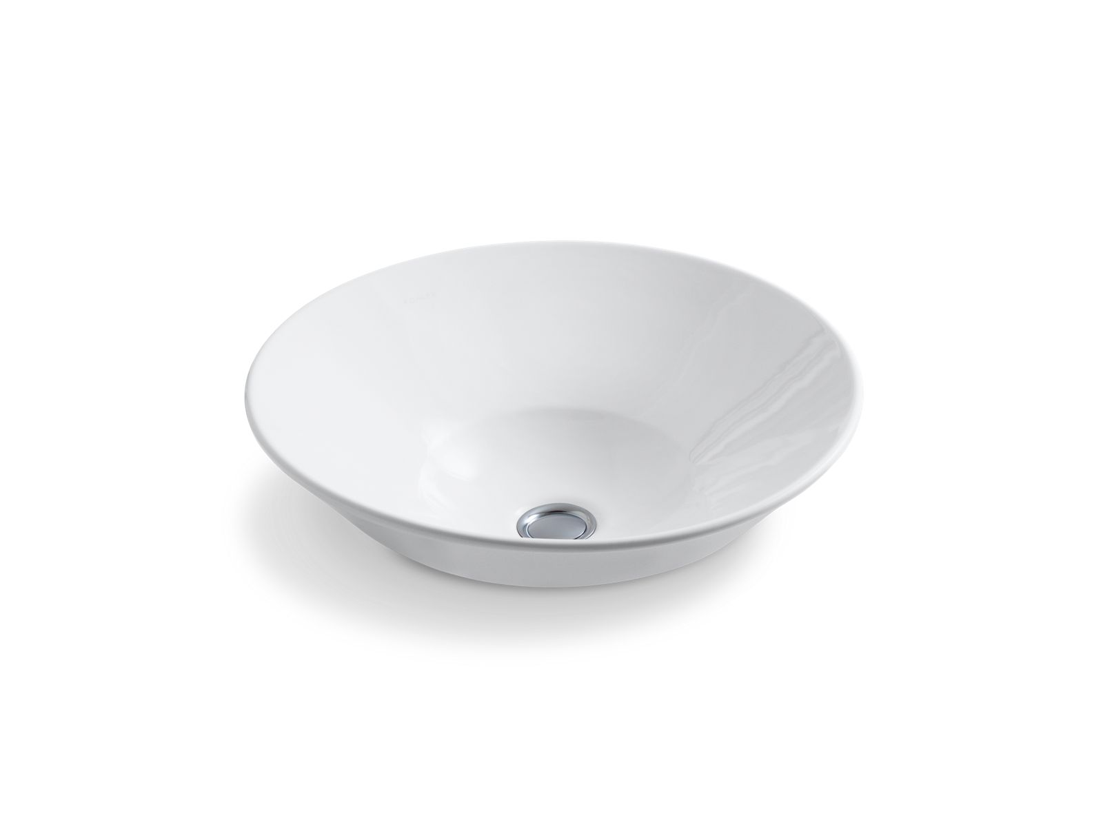 KOHLER K-2200-G Conical Bell 16-1/4" round vessel bathroom sink with glazed underside, no overflow