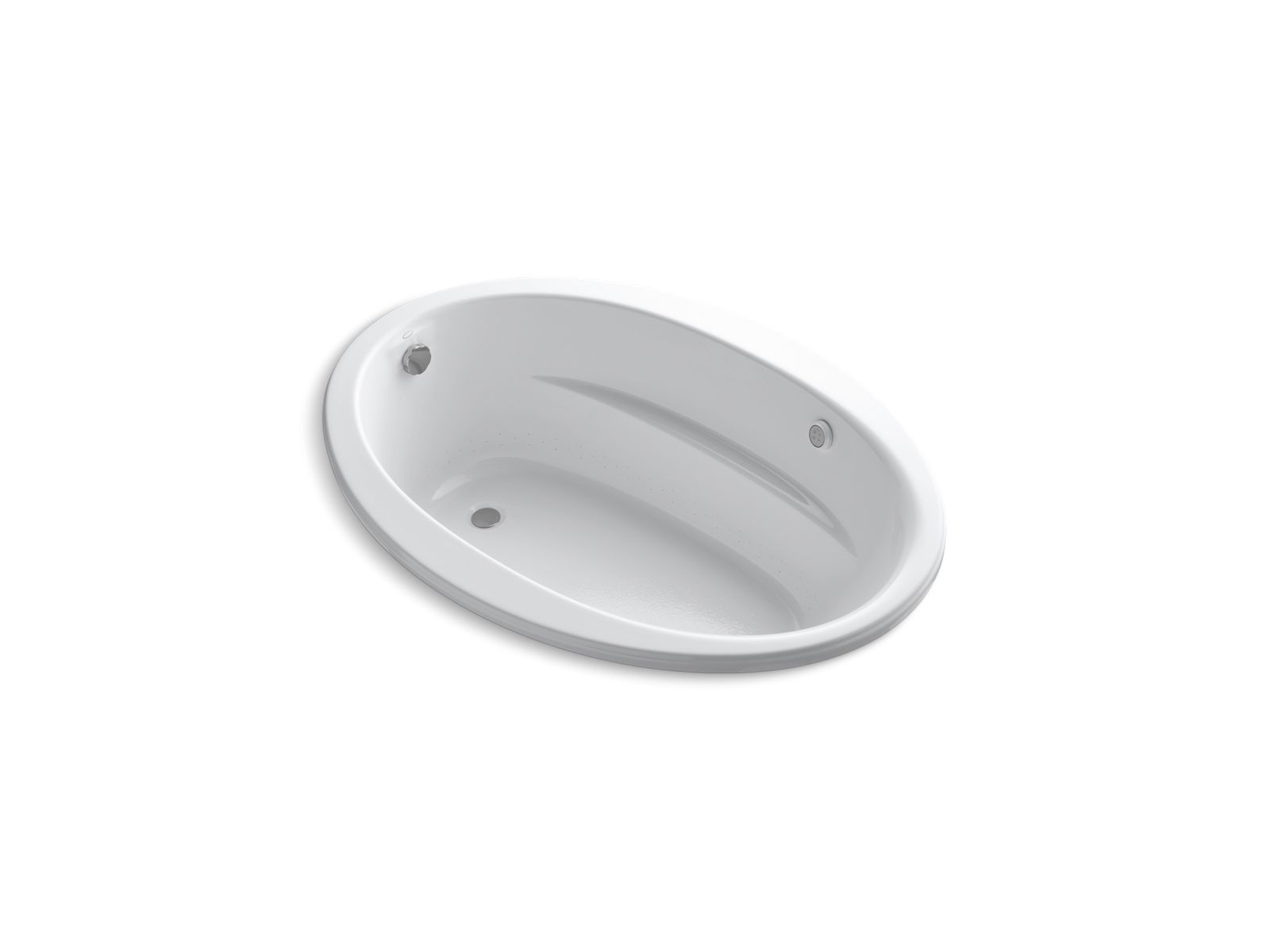 KOHLER K-1162-GHW Sunward 60" x 42" drop-in Heated BubbleMassage air bath with Bask heated surface