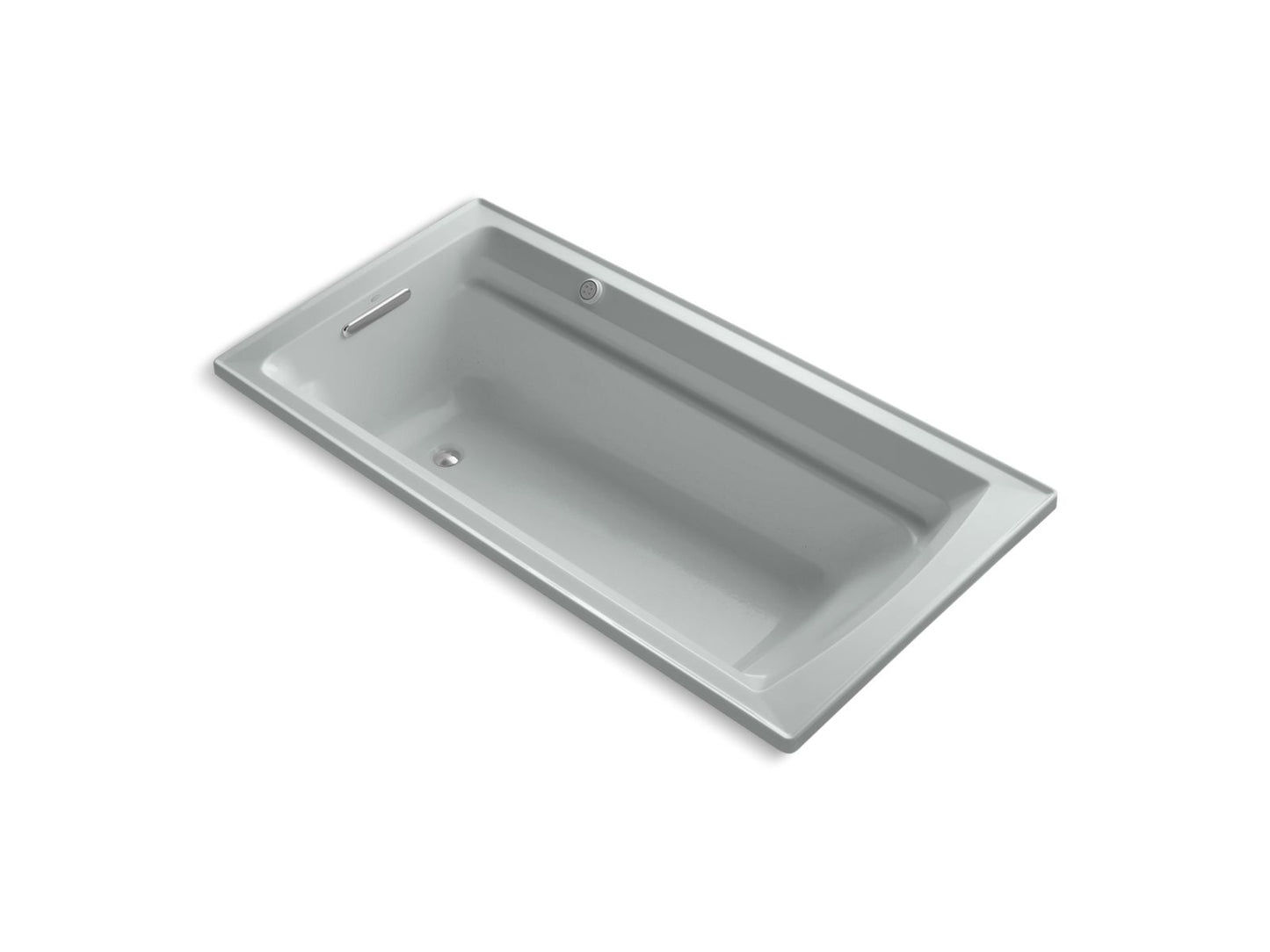KOHLER K-1124-GHW Archer 72" x 36" drop-in Heated BubbleMassage air bath with Bask heated surface