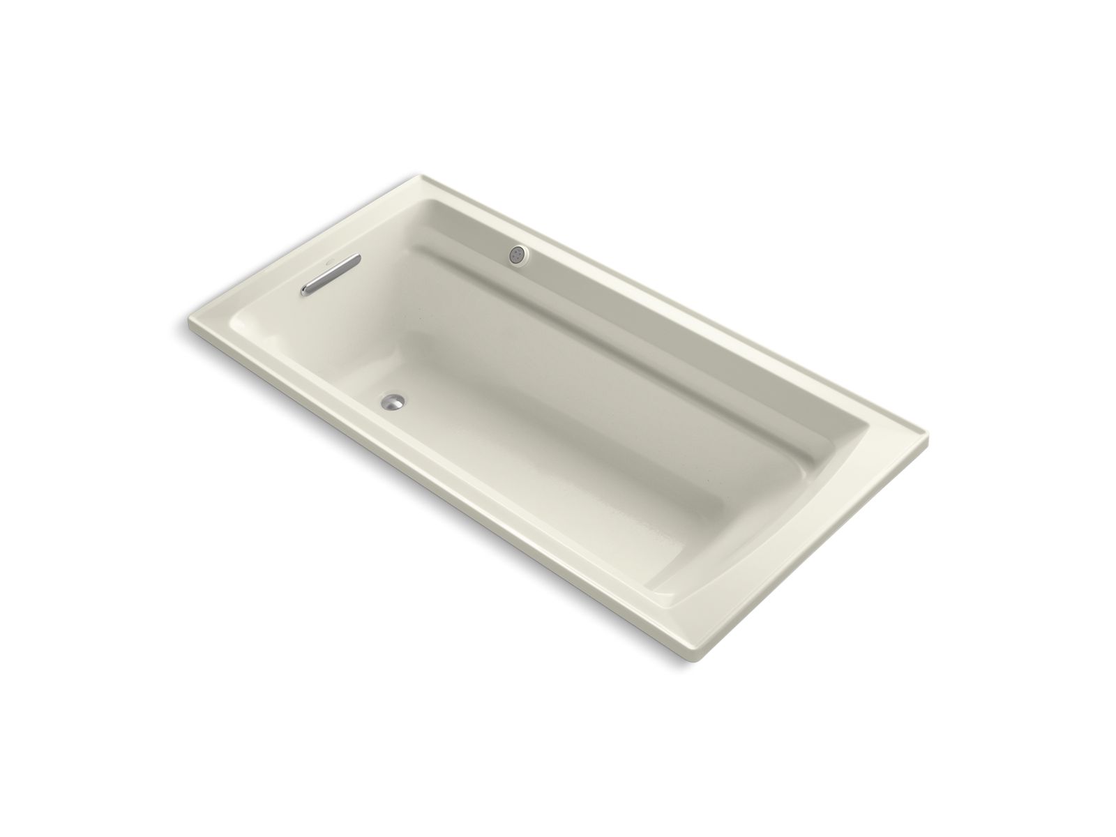KOHLER K-1124-GHW Archer 72" x 36" drop-in Heated BubbleMassage air bath with Bask heated surface