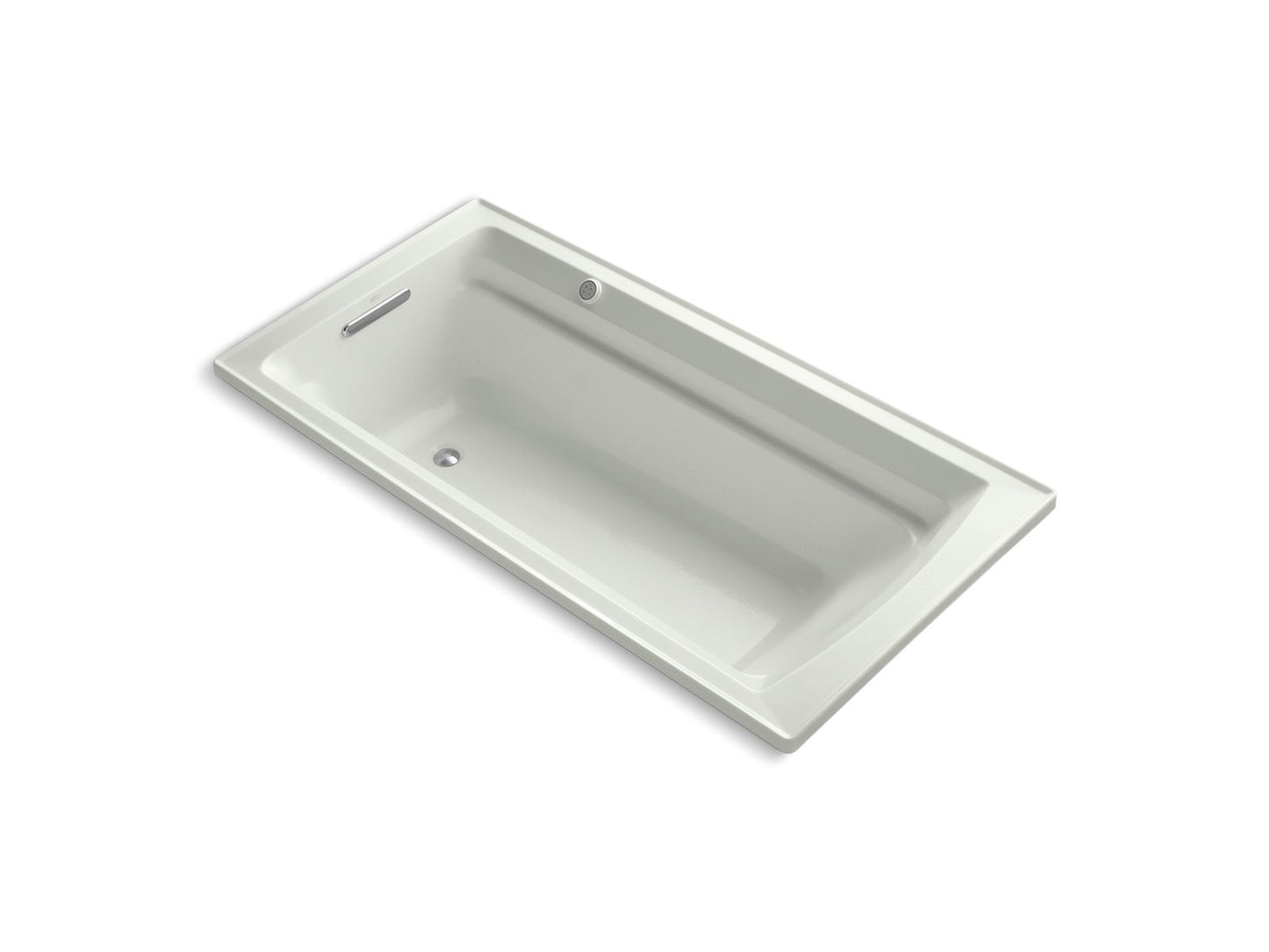 KOHLER K-1124-GHW Archer 72" x 36" drop-in Heated BubbleMassage air bath with Bask heated surface