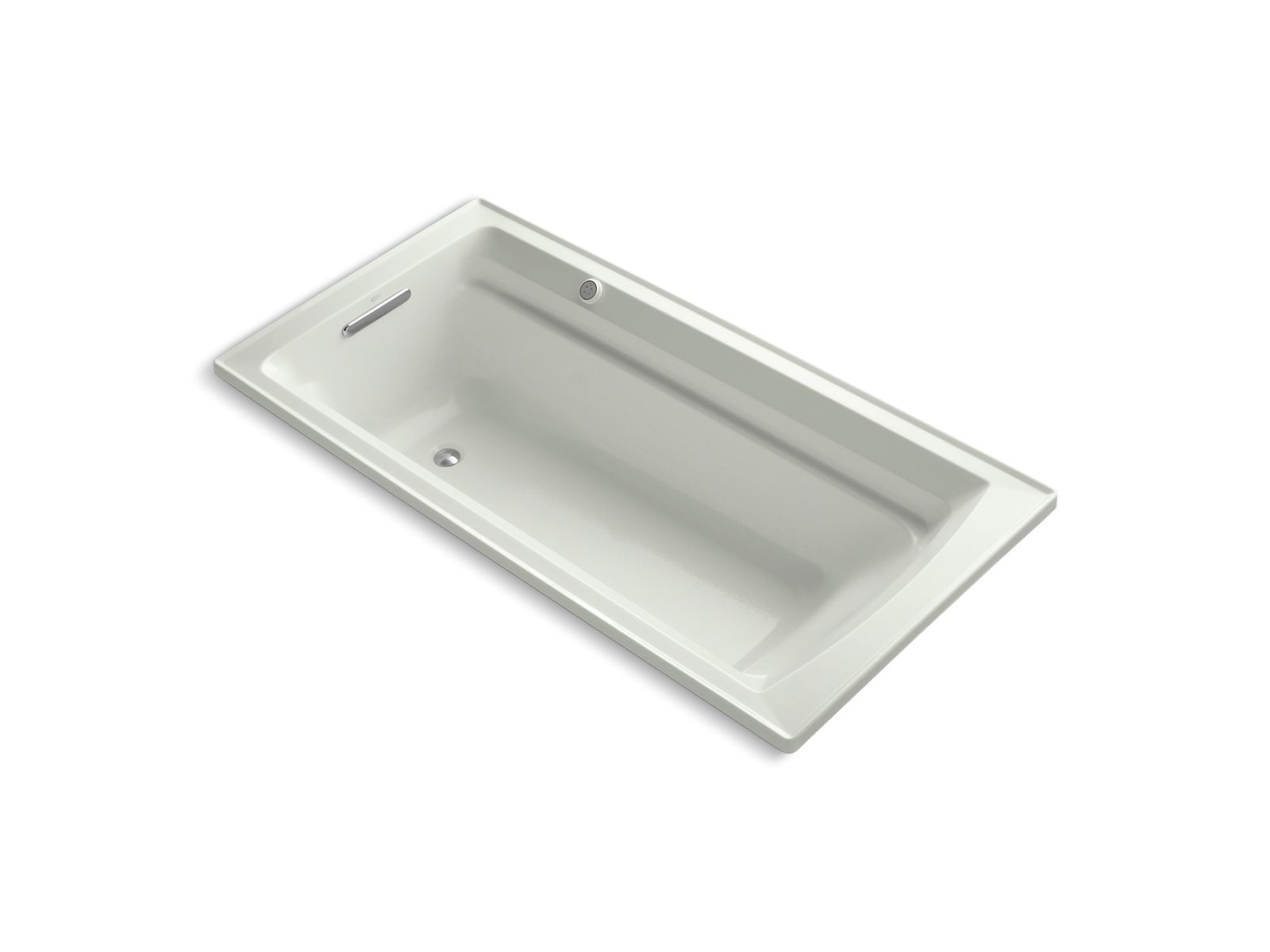 KOHLER K-1124-GHW Archer 72" x 36" drop-in Heated BubbleMassage air bath with Bask heated surface