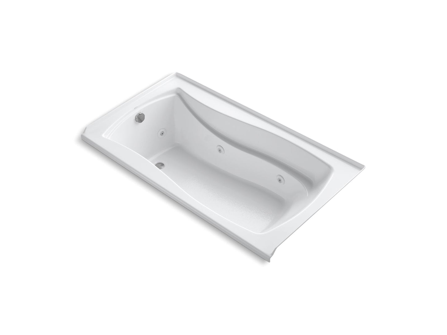 KOHLER K-1224-LW Mariposa 66" x 36" alcove whirlpool bath with Bask heated surface, left drain