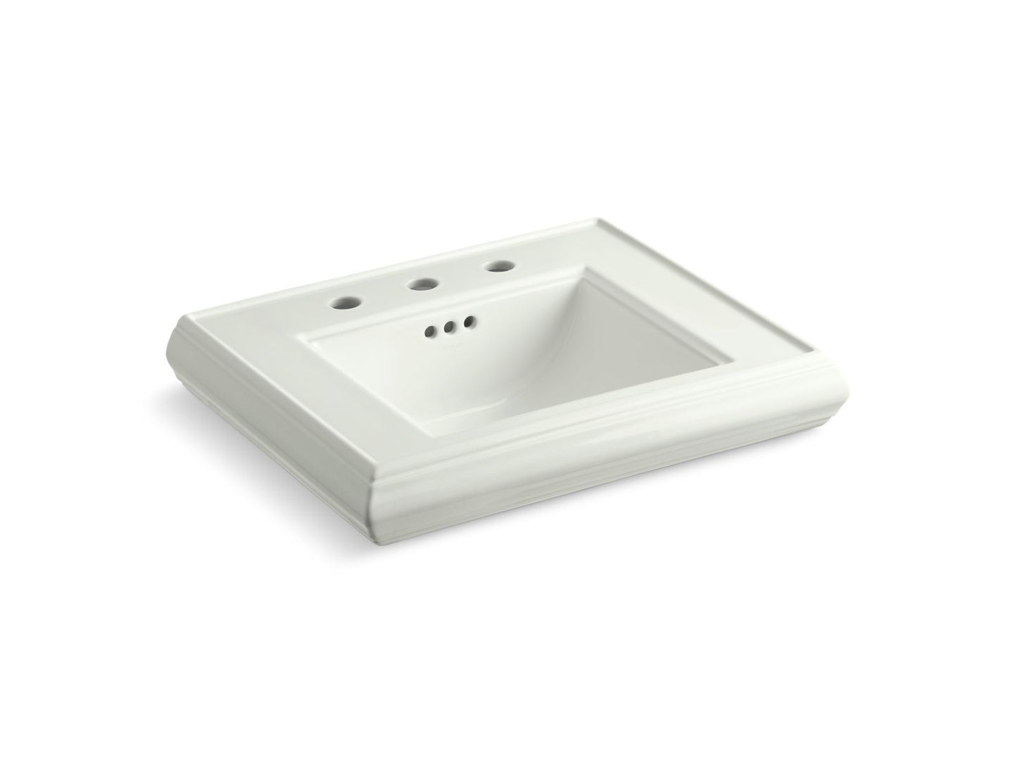 KOHLER Memoirs Pedestal/console table bathroom sink basin with 8" widespread faucet holes