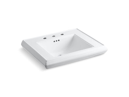 KOHLER Memoirs Pedestal/console table bathroom sink basin with 8" widespread faucet holes