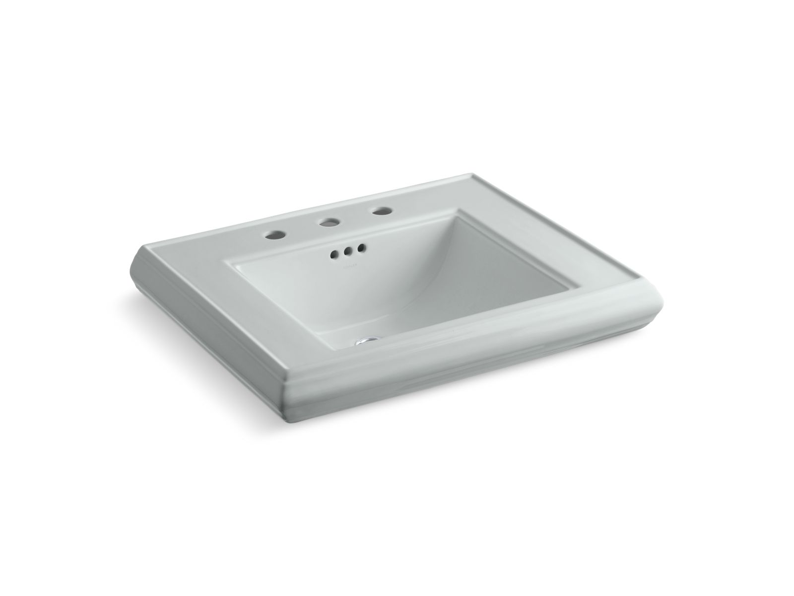 KOHLER Memoirs Pedestal/console table bathroom sink basin with 8" widespread faucet holes