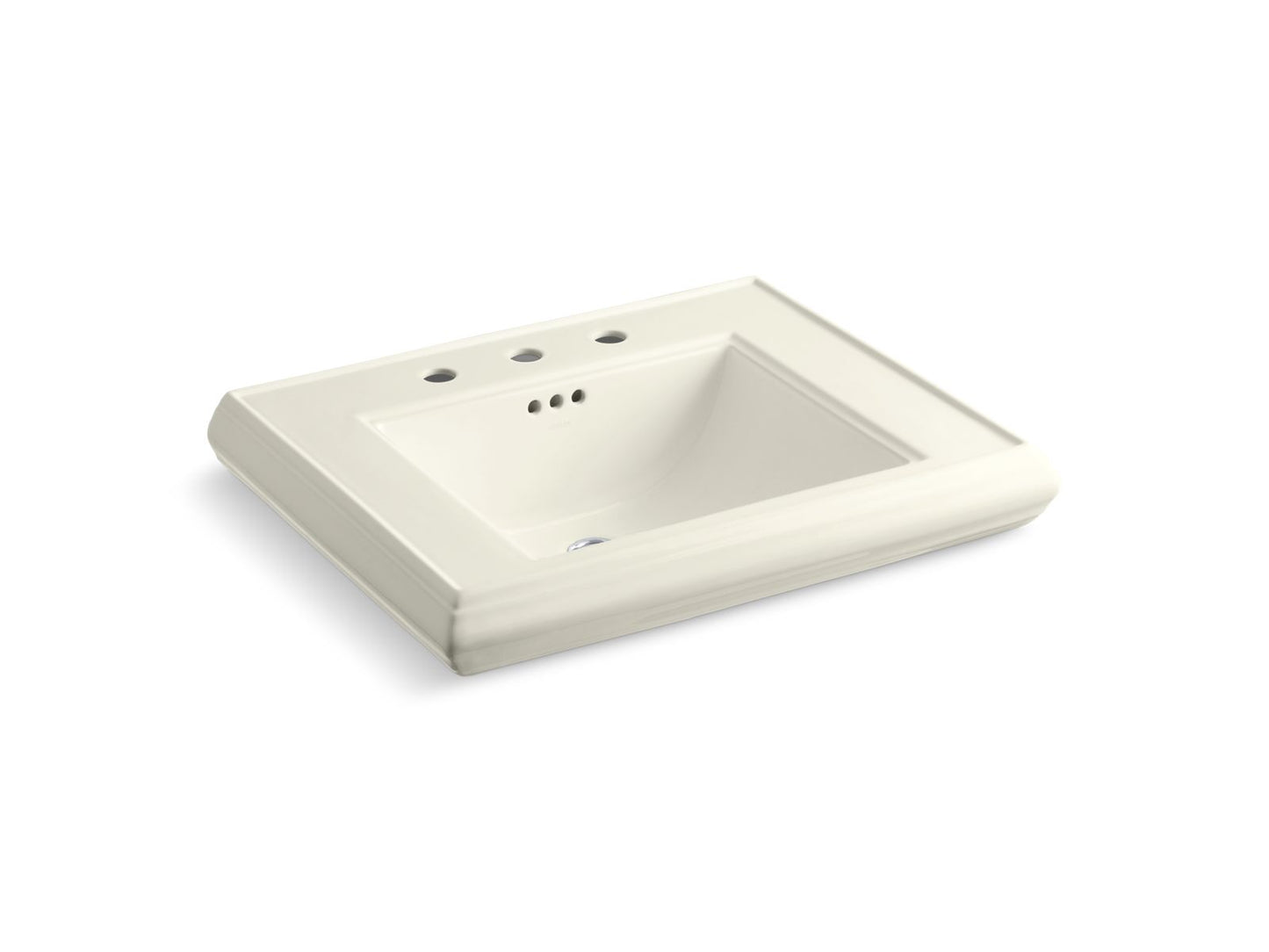 KOHLER Memoirs Pedestal/console table bathroom sink basin with 8" widespread faucet holes
