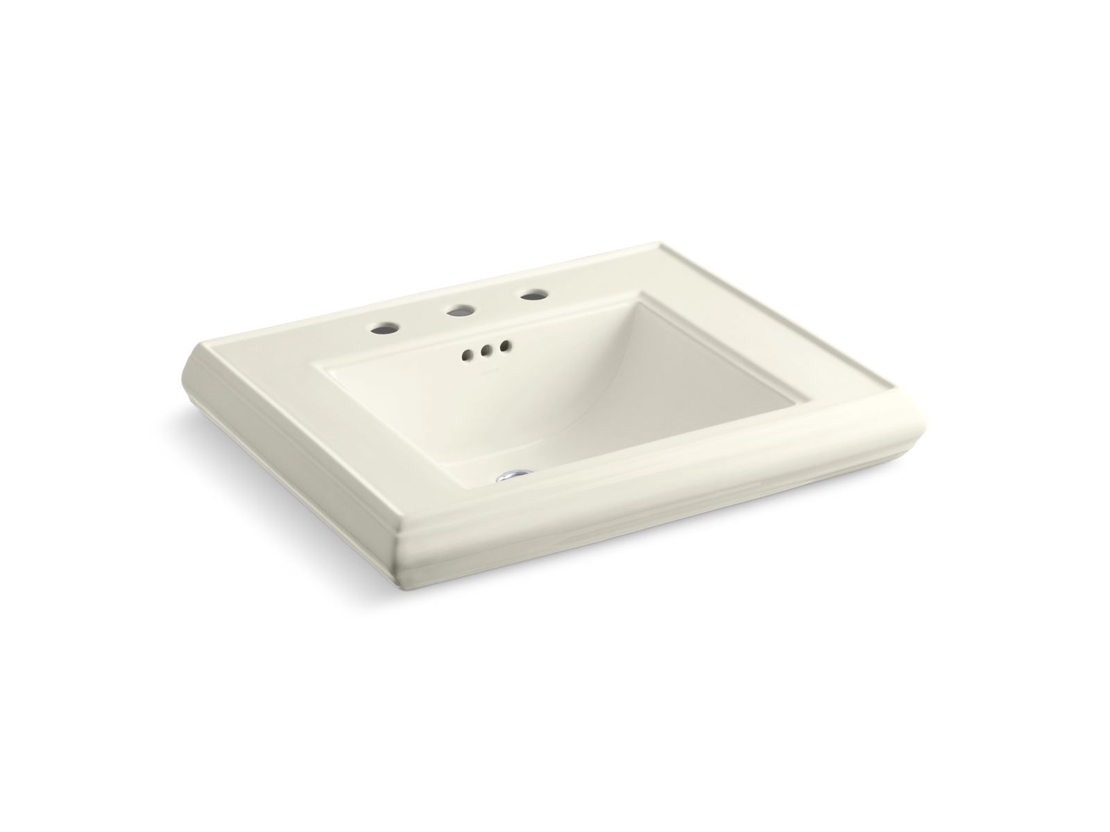 KOHLER Memoirs Pedestal/console table bathroom sink basin with 8" widespread faucet holes