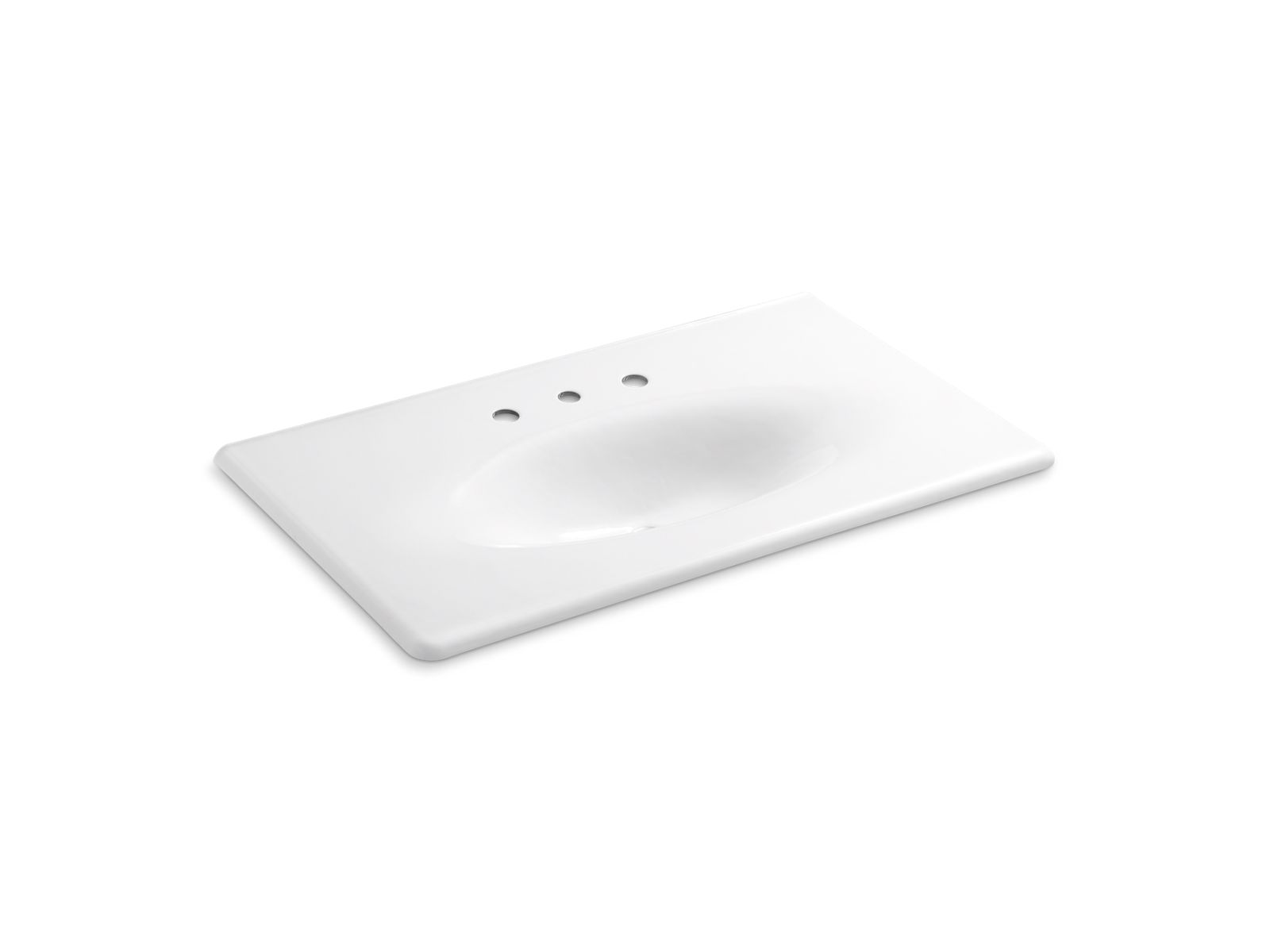 KOHLER Iron/Impressions 37" Enameled cast iron vanity top with integrated oval sink