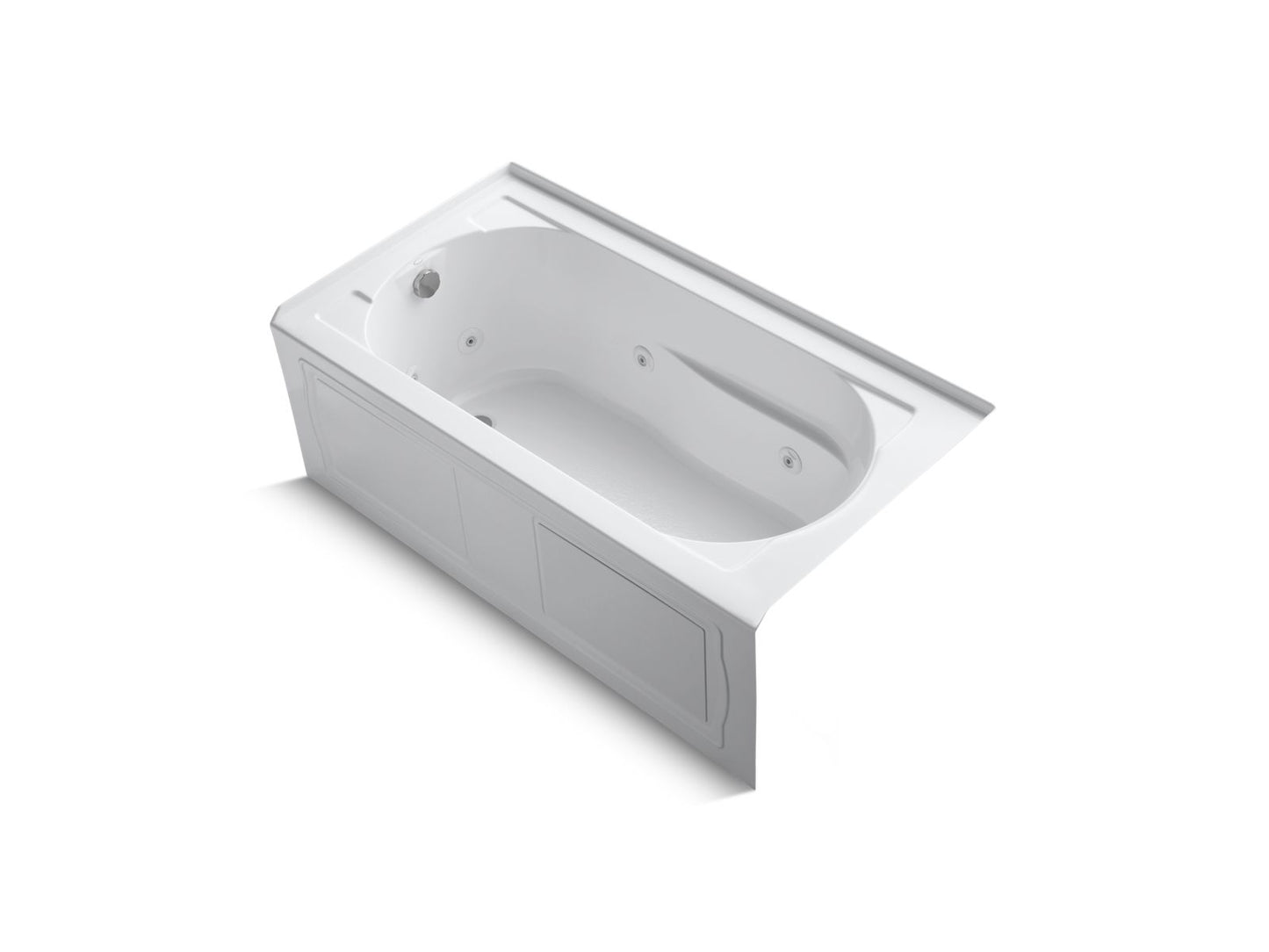 KOHLER K-1357-LA Devonshire 60" x 32" alcove whirlpool bath, left drain
