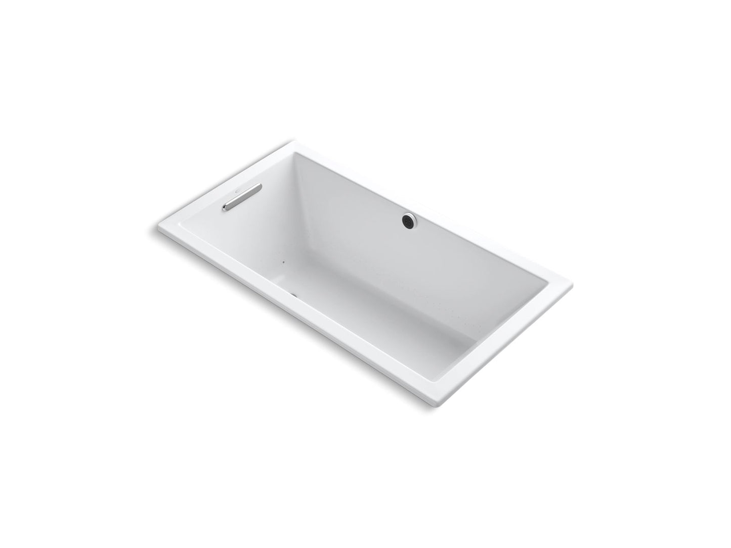 KOHLER K-1168-GHW Underscore 60" x 32" drop-in Heated BubbleMassage air bath with Bask heated surface