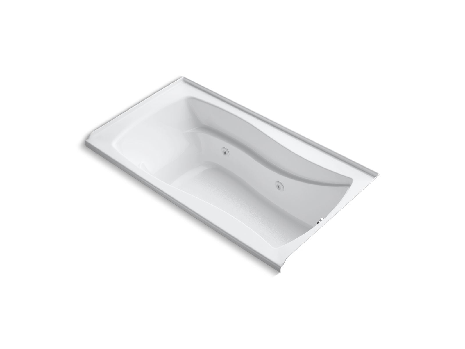 KOHLER K-1224-RW Mariposa 66" x 35-7/8" alcove whirlpool bath with Bask heated surface, integral flange, and right-hand drain