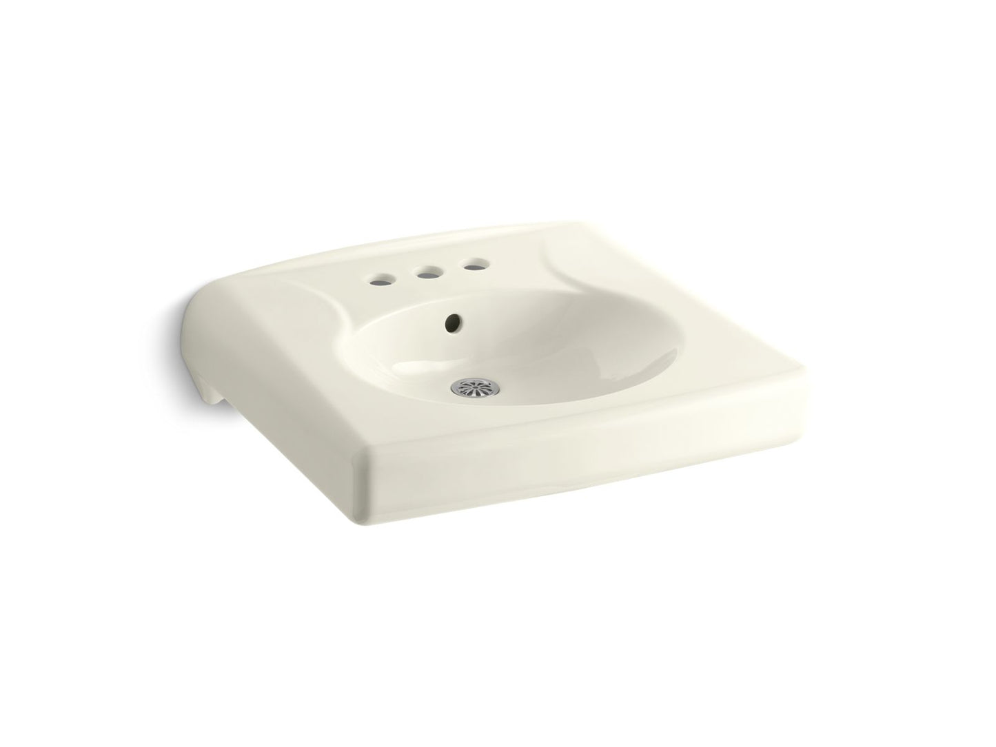KOHLER Brenham™ Wall-mount or concealed carrier arm mount commercial bathroom sink with 4" centerset faucet holes