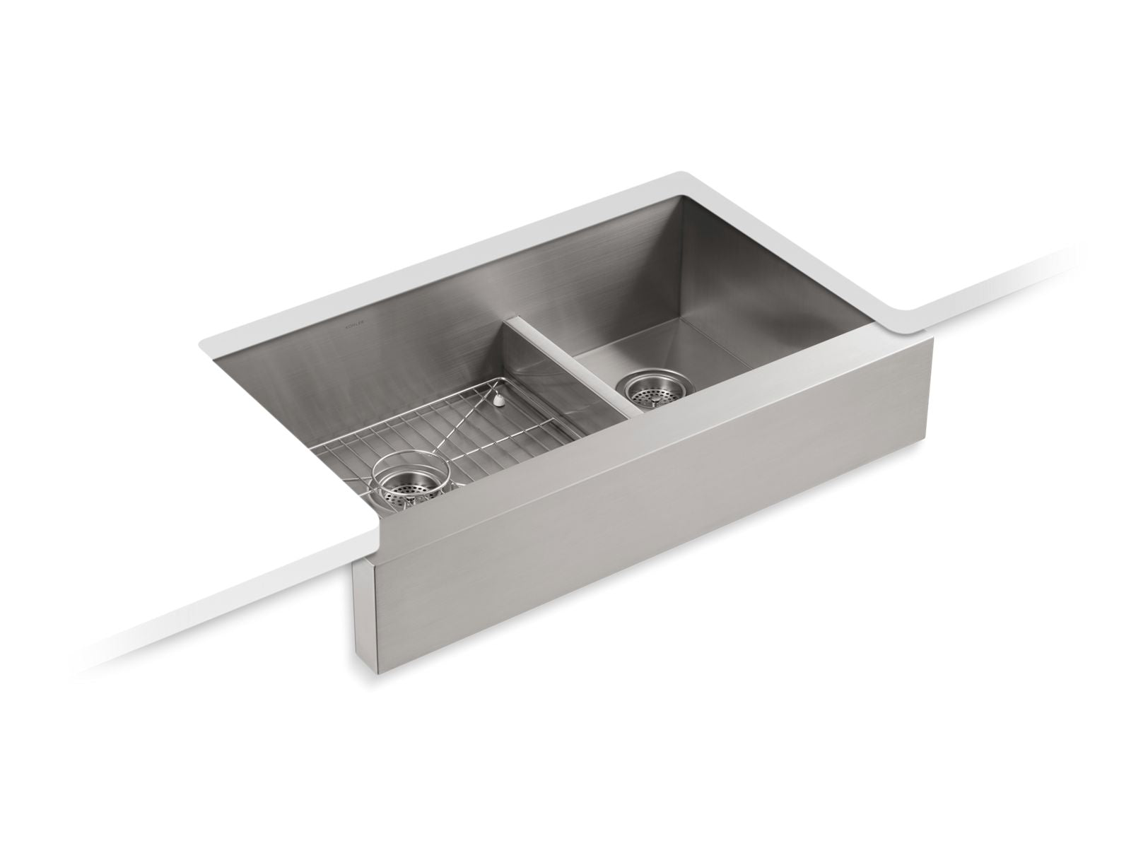 KOHLER K-3945 Vault Smart Divide 35-1/2" undermount double-bowl farmhouse kitchen sink