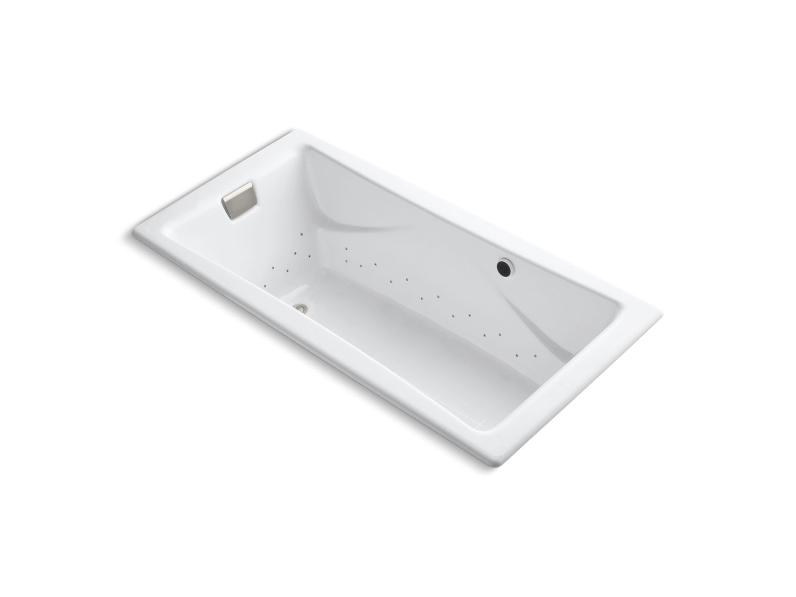 KOHLER K-865-GHBN Tea-for-Two 71-3/4" x 36" drop-in Heated BubbleMassage air bath