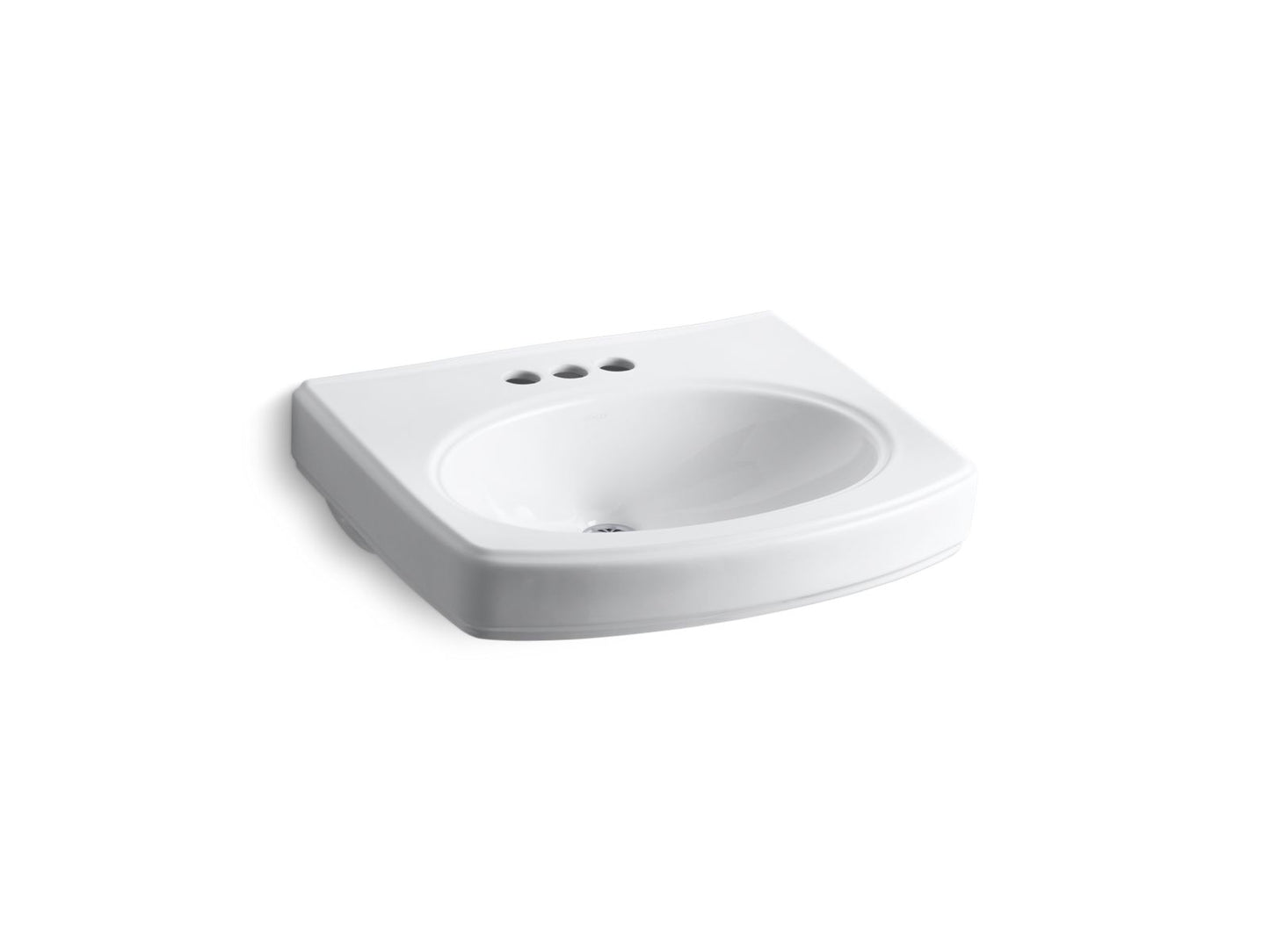 KOHLER K-2028-4 Pinoir 22" oval wall-mount bathroom sink