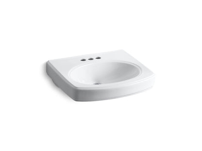 KOHLER K-2028-4 Pinoir 22" oval wall-mount bathroom sink