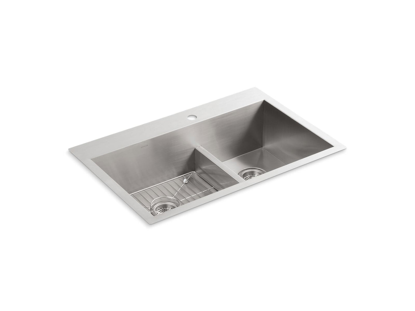KOHLER K-3839-1 Vault Smart Divide 33" top-/undermount double-bowl kitchen sink