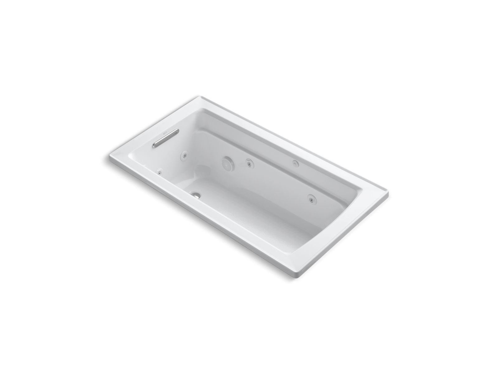 KOHLER K-1122-W1 Archer 60" x 32" drop-in whirlpool bath with and Bask heated surface