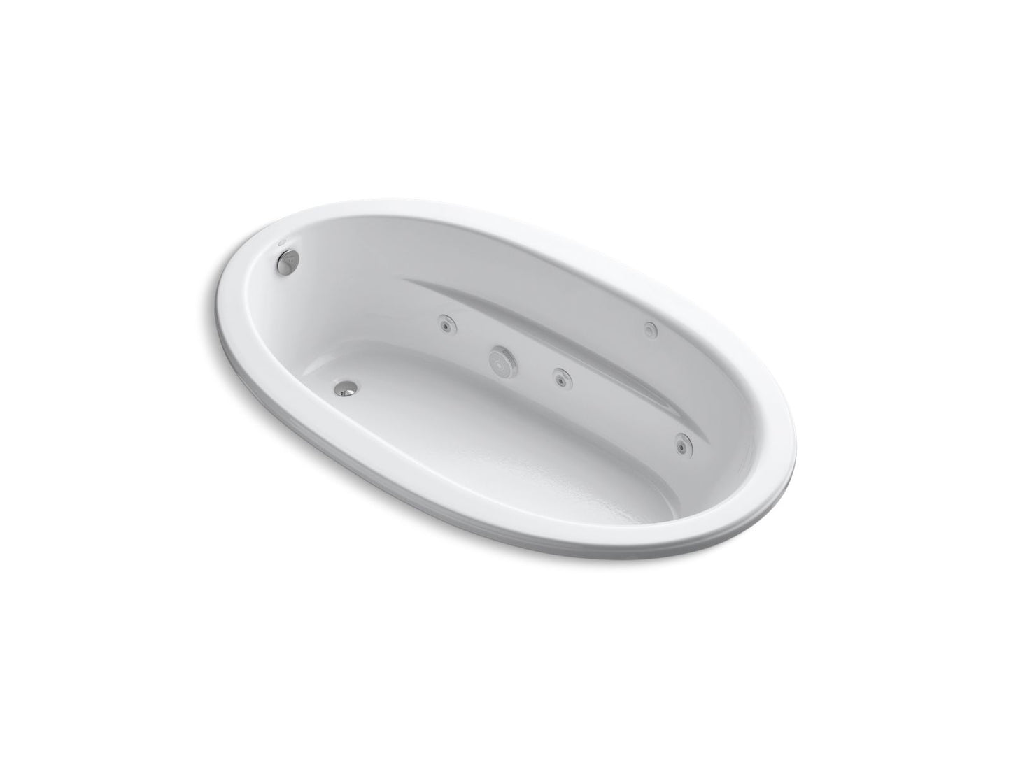 KOHLER K-1164-HB Sunward 72" x 42" drop-in heated whirlpool bath