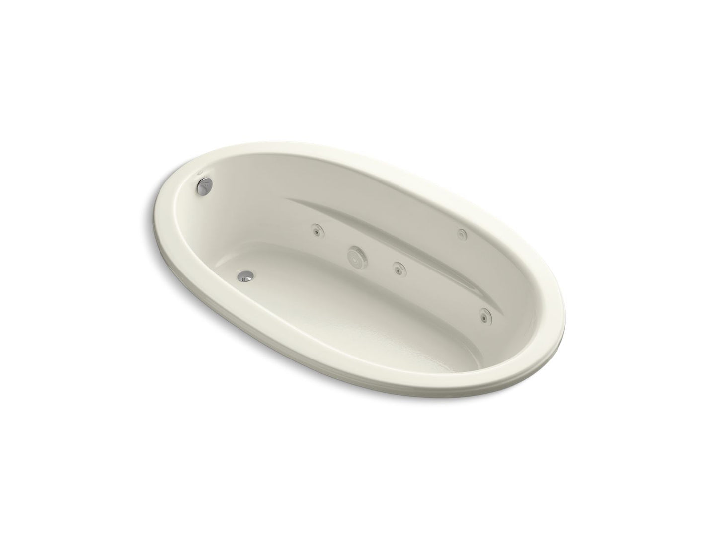 KOHLER K-1164-W1 Sunward 72" x 42" drop-in whirlpool bath with Bask heated surface