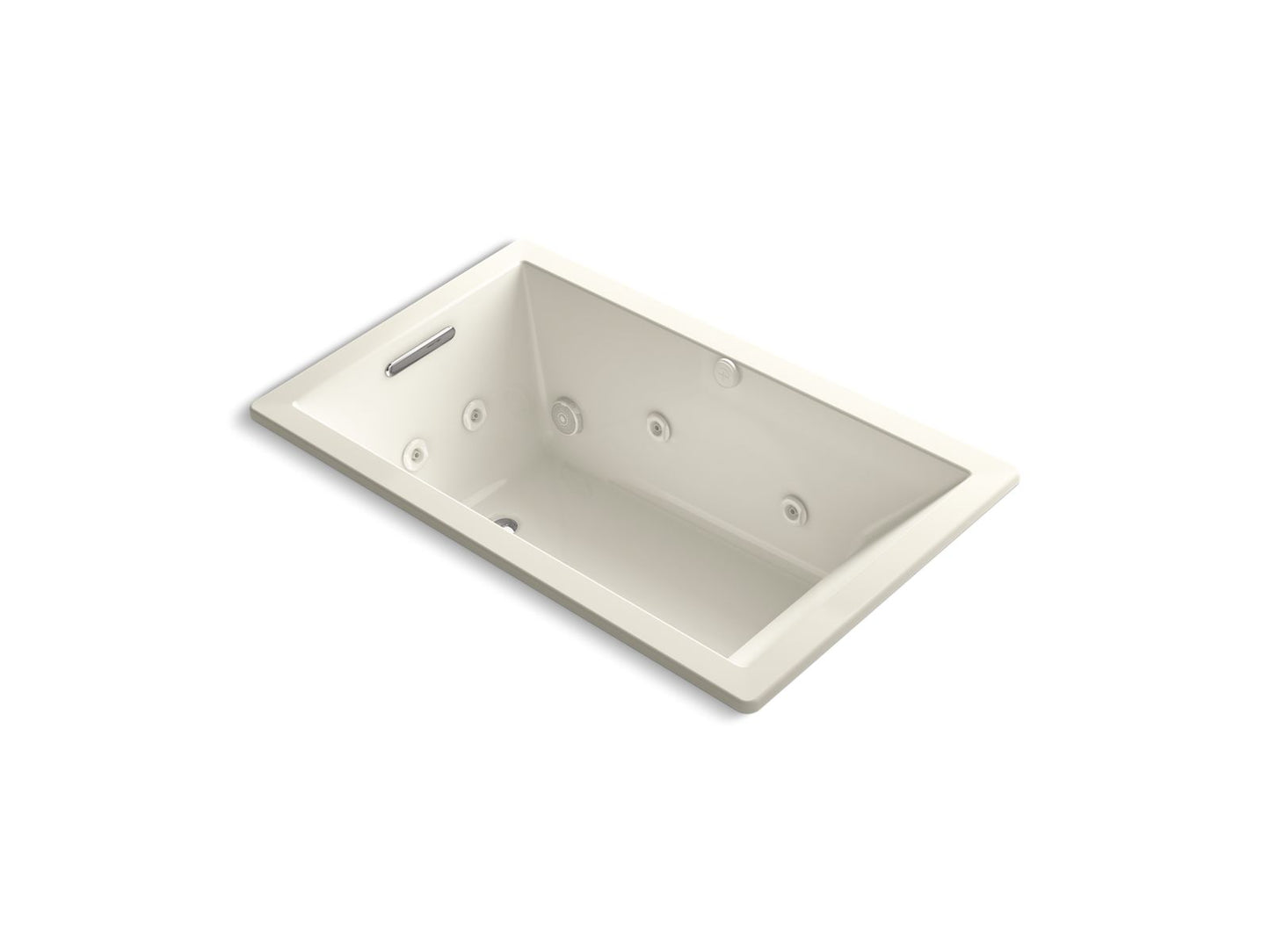 KOHLER K-1849-JH Underscore 60" x 36" drop-in heated whirlpool bath