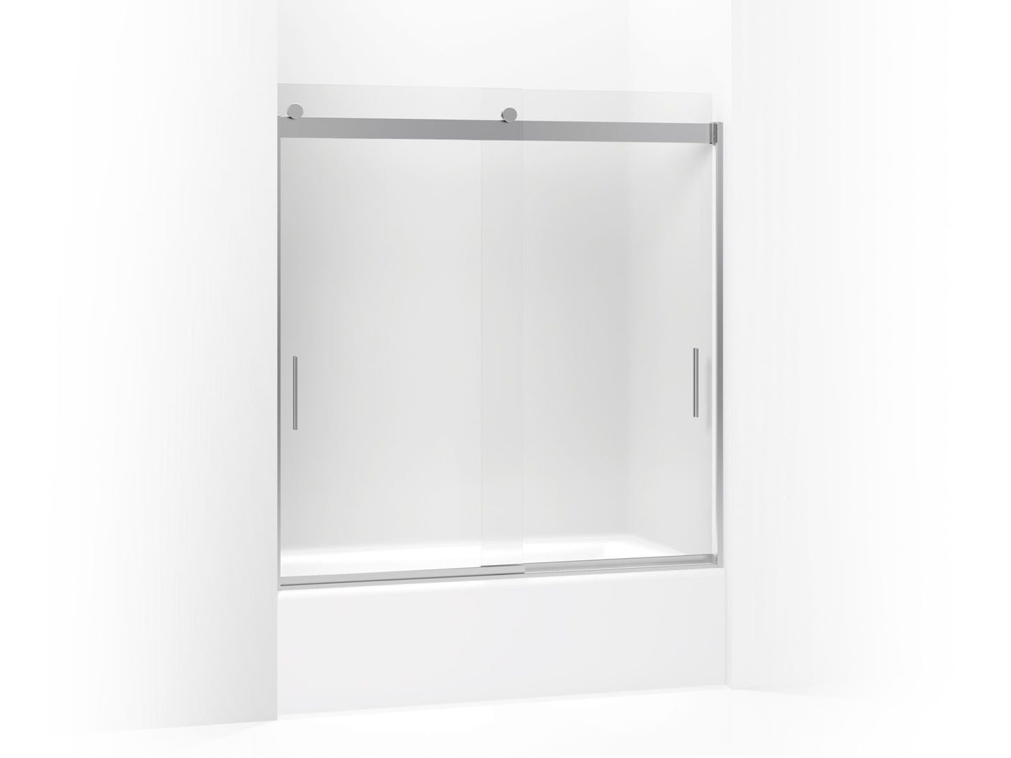 KOHLER K-706000-D3 Levity Sliding bath door, 62" H x 56-5/8 - 59-5/8" W, with 1/4" thick Frosted glass